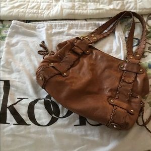 KOOBA Sienna Whiskey Brown Leather Shoulder Bag